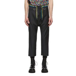 R13 - Grey Shoelace Belt Trousers